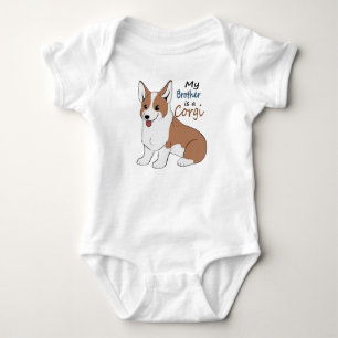 My brother is a Red Corgi Baby Bodysuit