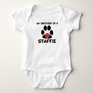 My Brother Is A Staffie Baby Bodysuit