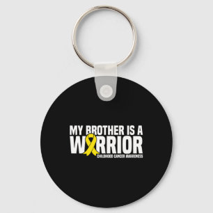 My Brother is a Warrior Childhood Cancer Awareness Keychain