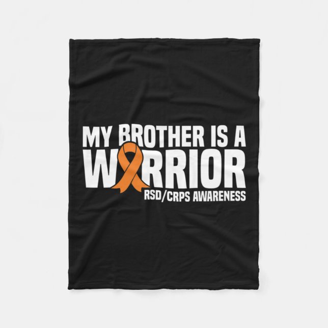 My Brother Is A Warrior Orange Ribbon Rsdcrps Awar Fleece Blanket (Front)