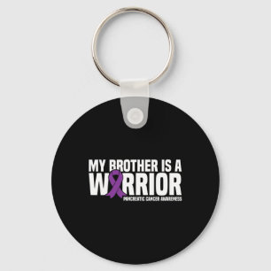 My Brother is a Warrior Pancreatic Cancer Awarenes Keychain