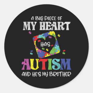 My Brother Is Awesome Sister Autistic Kids Autism  Classic Round Sticker