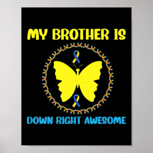 My Brother Is Down Right Awesome Down Syndrome Awa Poster