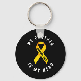 MY BROTHER IS MY HERO CHILDHOOD CANCER AWARENESS T KEYCHAIN