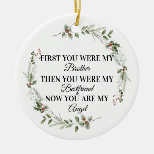 My Brother, My Angel Ornament,Sentimental Memorial Ceramic Ornament