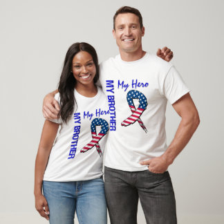 My Brother My Hero Patriotic Grunge Ribbon T-Shirt