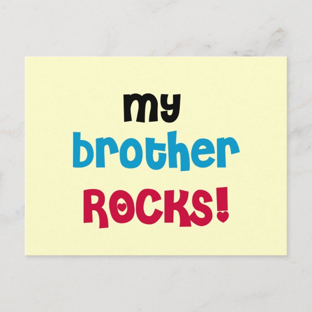 My Brother Rocks T-shirts and Gifts Postcard (Front)