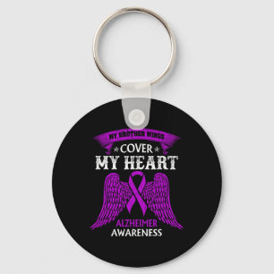 My Brother Wings Cover My Heart Heimerheimer Aware Keychain