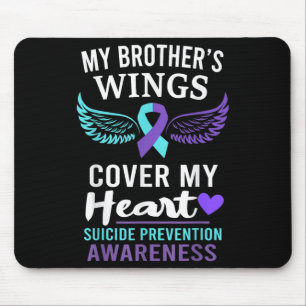 My Brother's Wings Cover Heart Suicide Awareness R Mouse Pad