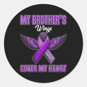 My Brother's Wings Cover My Heart End Overdose Classic Round Sticker