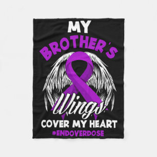 My Brother's Wings Cover My Heart End Overdose  Fleece Blanket