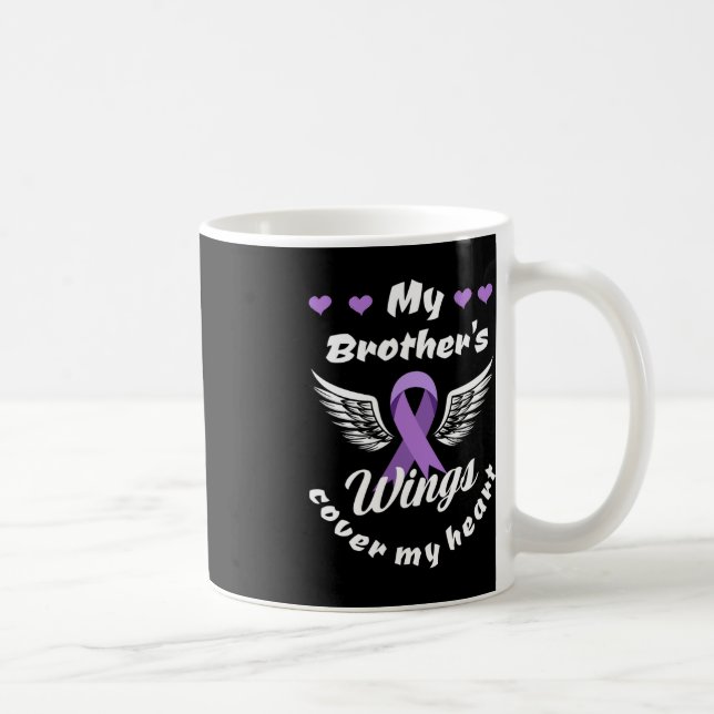 My Brother's Wings Cover My Heart Overdose Awarene Coffee Mug (Right)