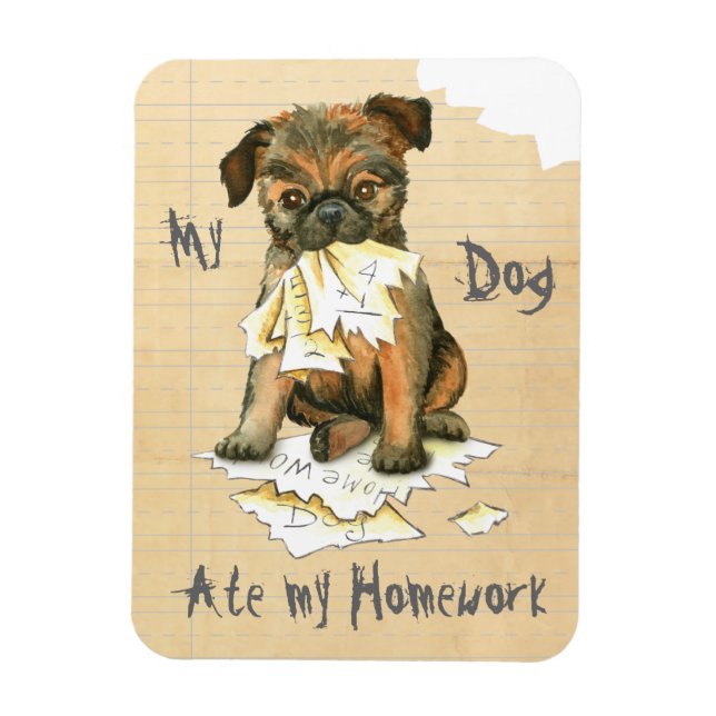 My Brussels Griffon Ate My Homework Magnet (Vertical)