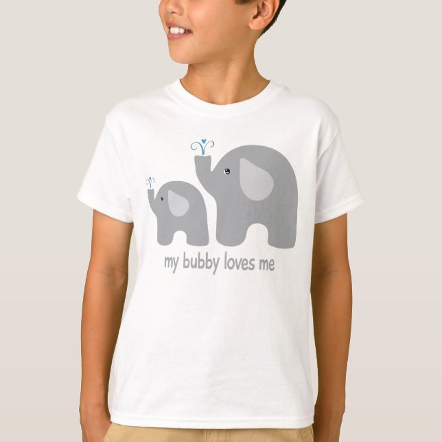 My Bubby Loves Me - Cute Elephant Shirt for Kids (Front)