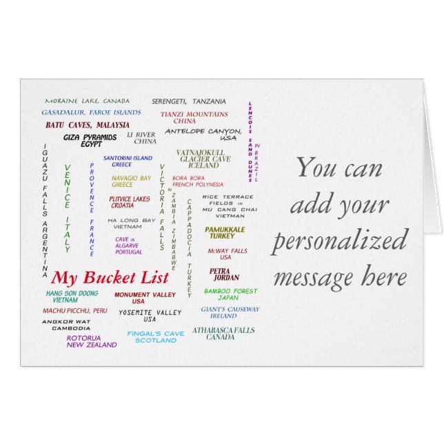 My Bucket List for Travel (Front Horizontal)