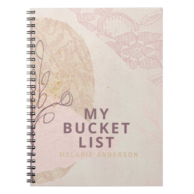 My Bucket List Personalized Modern Abstract Chic Notebook (Front)