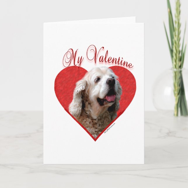 My Buff Cocker Spaniel Valentine Holiday Card (Front)