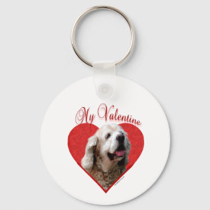 My Buff Cocker Spaniel Valentine Keychain