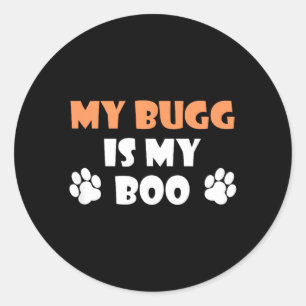 My Bugg Is My Boo Halloween Dog Owner Classic Round Sticker