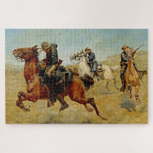 “My Bunkie” Western Art by Charles Schreyvogel Jigsaw Puzzle