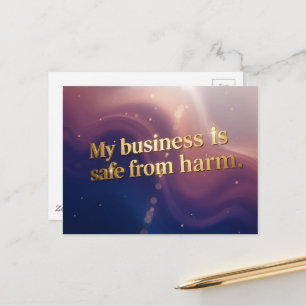 My business is safe from harmpositive affirmation postcard