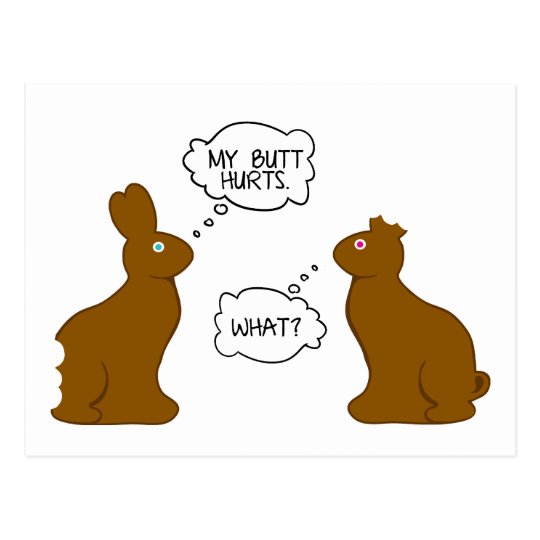 My Butt Hurts Easter Bunnies Postcard Zazzle.ca