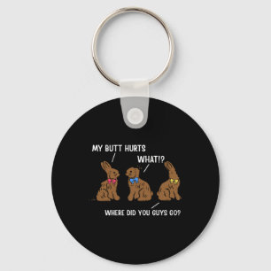 My Butt Hurts Happy Easter Day Bunny Rabbit Eggs H Keychain