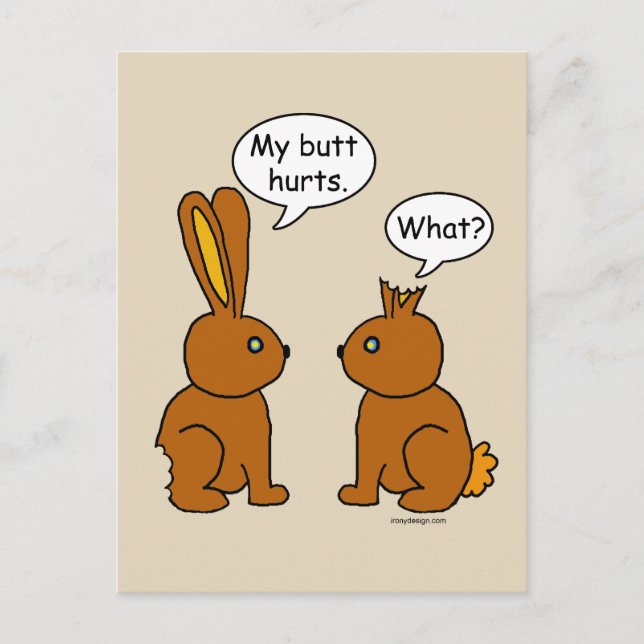 My Butt Hurts! - What? Brown Holiday Postcard (Front)