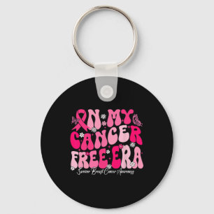 My Cancer Free Era Survivor Breast Cancer Awarenes Keychain