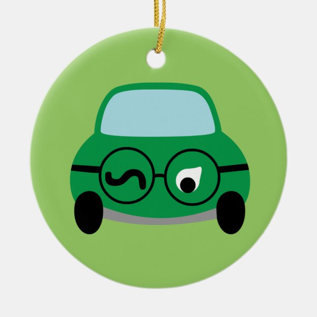My Car Is Smart Ceramic Ornament (Front)