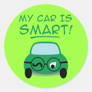 My Car Is Smart Classic Round Sticker