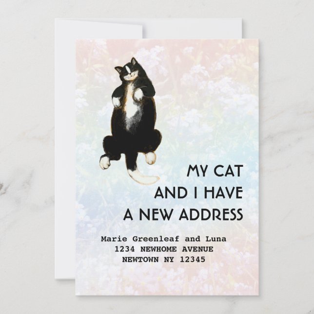 My cat and I have moved Announcement (Front)