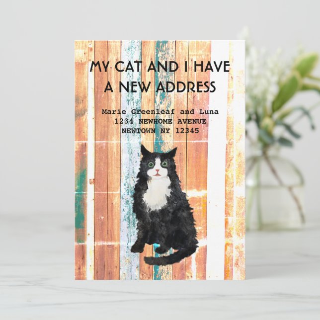 My cat and I have moved Announcement (Standing Front)