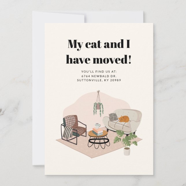 My Cat and I Moved Change of Address Moving (Front)