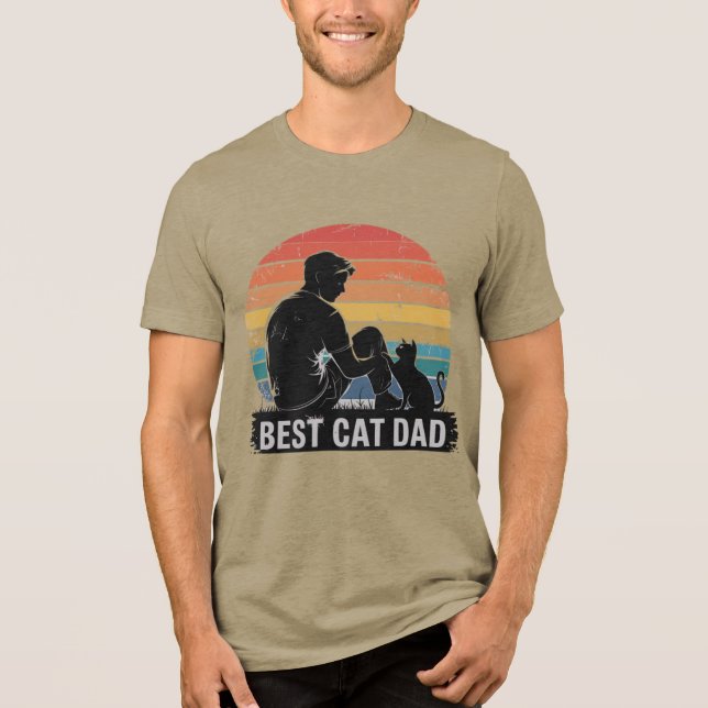 My Cat Dad Hero Best Cat Dad Hoodie Tri-Blend Shirt (Front)