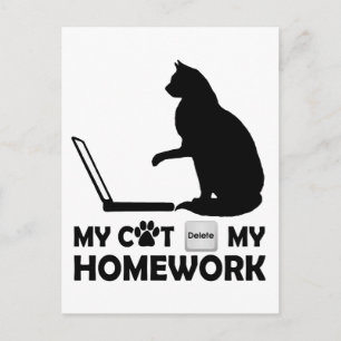 My cat deleted my homework postcard