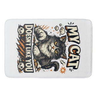 My Cat Doesnt Like You Retro Bath Mat