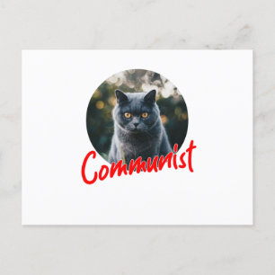 My cat is a communist holiday postcard
