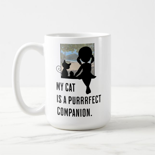 My cat is a purrrfect companion. Cat Lovers  Coffee Mug (Left)