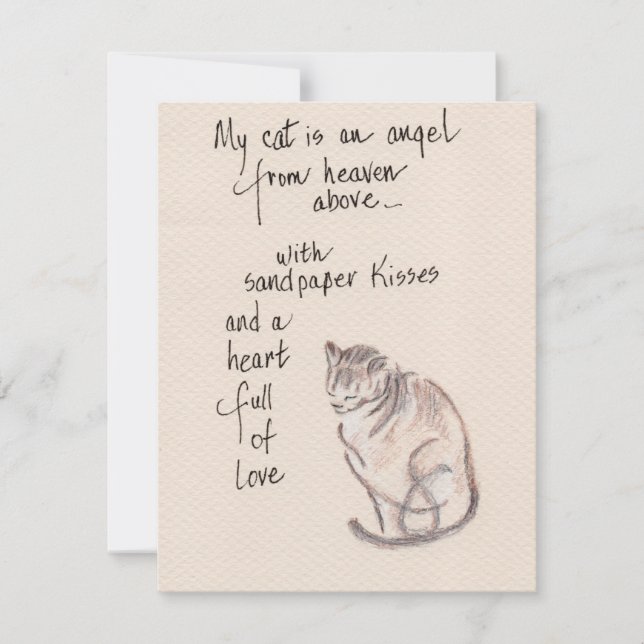 My cat is an angel from heaven card (Front)