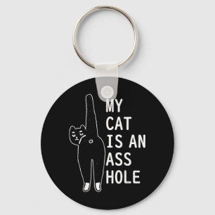 My Cat Is An Funny Feline Pet Halloween Vintage Keychain