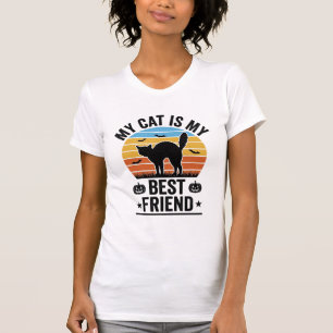 My Cat Is My Best Friend Vintage Cat Shirt Design_