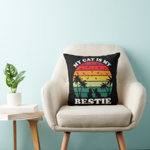 My Cat Is My Bestie Throw Pillow