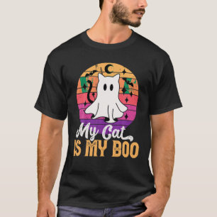 My Cat Is My Boo Ghost Cat Halloween Funny Pun Bla T-Shirt