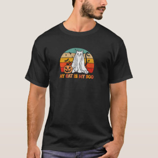 My Cat Is My Boo Ghost Cat Pumpkin Spooky Hallowee T-Shirt