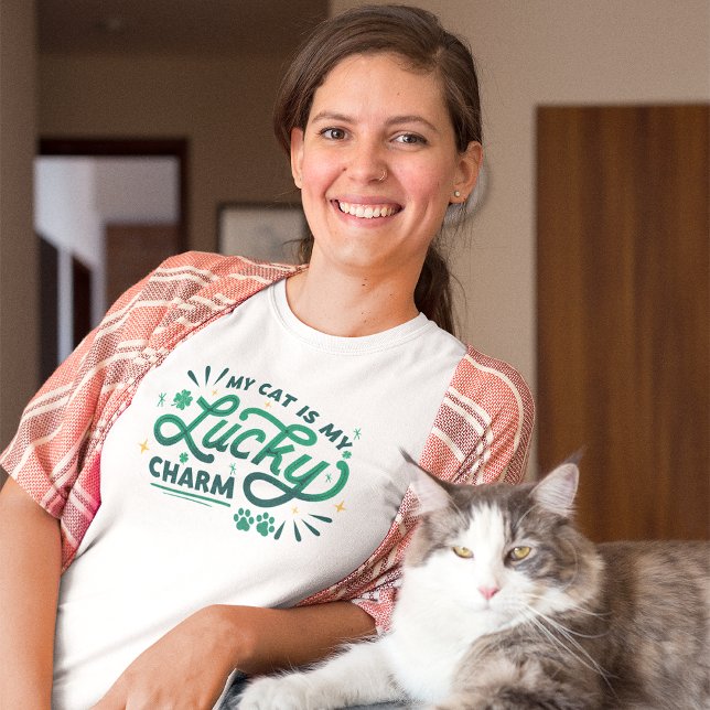 My Cat is My Lucky Charm St Patrick's Day Custom T-Shirt (Creator Uploaded)