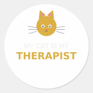 My Cat Is My Therapist – Funny Cat Saying Classic Round Sticker