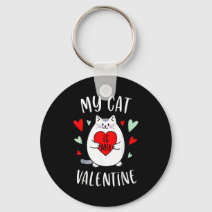 My Cat Is My Valentine Kitten Lover Heart Valentin Keychain