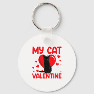 My Cat Is My Valentine Paw Heart Cat Owner Valenti Keychain