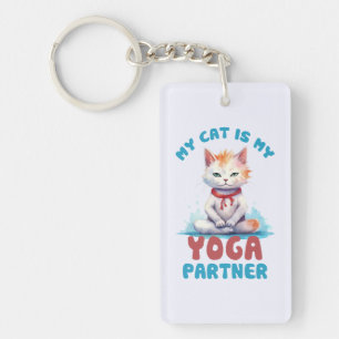 My Cat Is My Yoga Partner -Adorable Meditating Cat Keychain